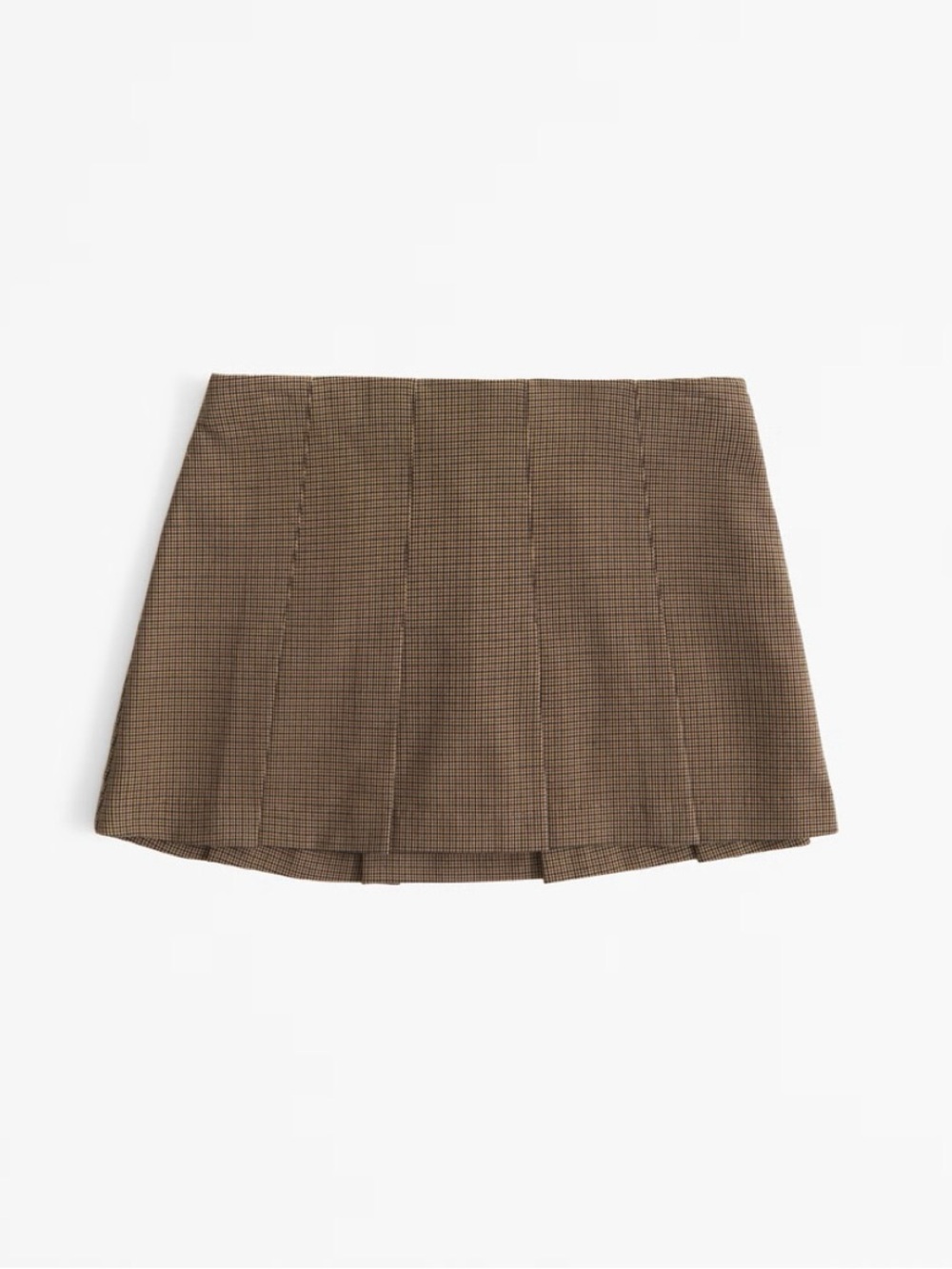 Abercrombie Brown Plaid Pleated Mini Skirt XL - Picture 1 of 6